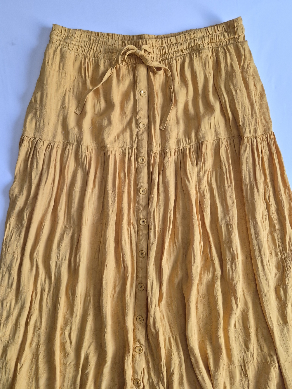 Maeve Anthropologie Mustard Yellow Button-Front Maxi Skirt Size XL - Picture 2 of 10